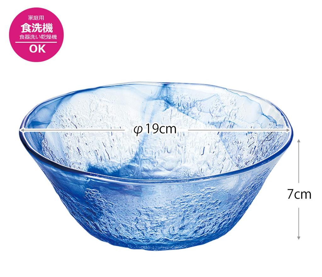 Toyo Sasaki Glass Ryuso Medium Made in Dishwasher Noodle Somen Deep Glass Round Tableware Bowl, Japan, Safe, Plate, Plate, Plate, Plate, Plate, Bowl,