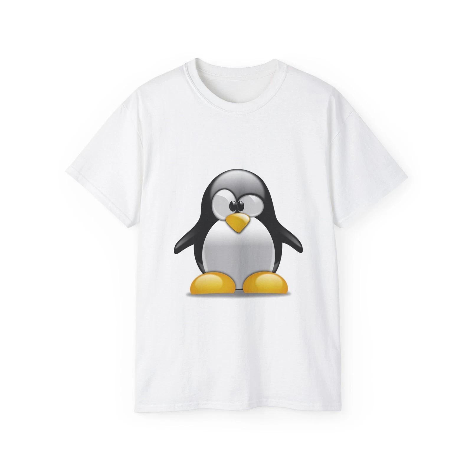 Penguin Confused Cartoon Bird Nature Animal | Custom Graphic T-Shirt 4XL