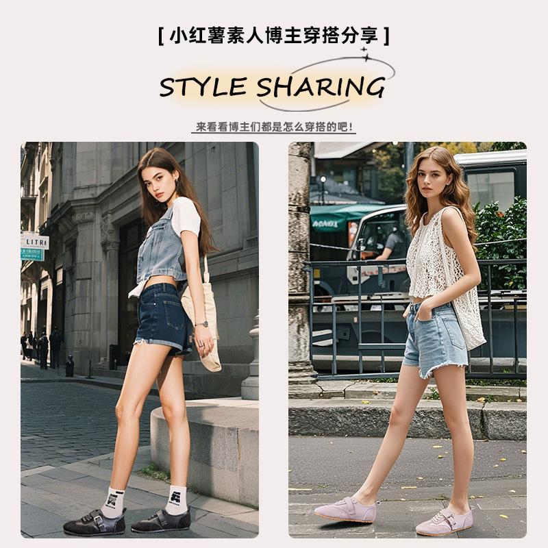 Wula Insole Leather Forrest Gump Shoes Women's 2025 Autumn New Flat-bottomed Sports Little White Shoes Casual Buckle Women's Shoes