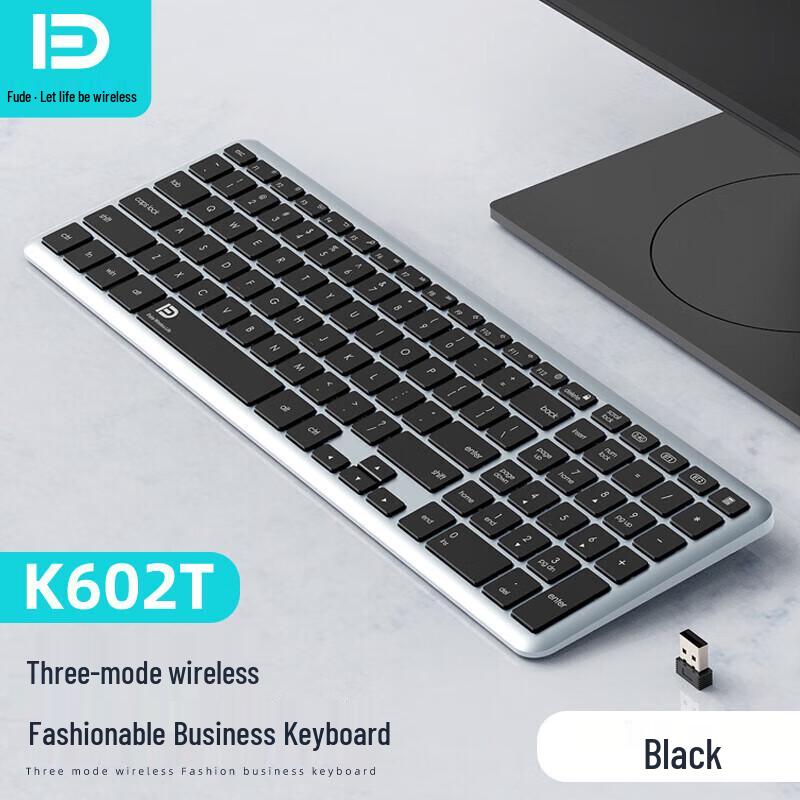 Fude K602T Ultra-Thin Tri-Mode Wireless Keyboard