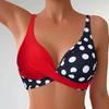 Patchwork Polka Dot Printed Bathing Suit Women Irregular High Waist Bikini Set Summer 2026 New Fashion Beach Swimwear Two Piece