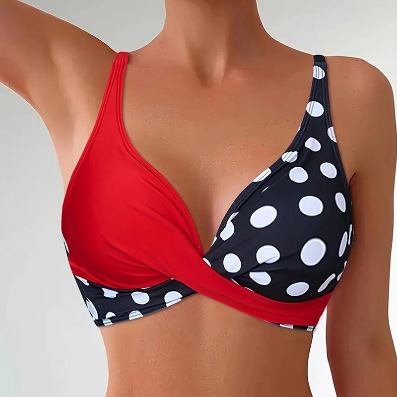 Patchwork Polka Dot Printed Bathing Suit Women Irregular High Waist Bikini Set Summer 2026 New Fashion Beach Swimwear Two Piece