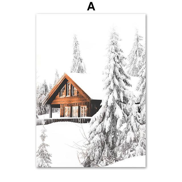 

Зимний дом Лось Лисий лес Снежный дом Цитаты настенные художественные постеры принты скандинавская картина на холсте пейзажные фотографии Декор в гостиную 21cm×30cm NoFrame