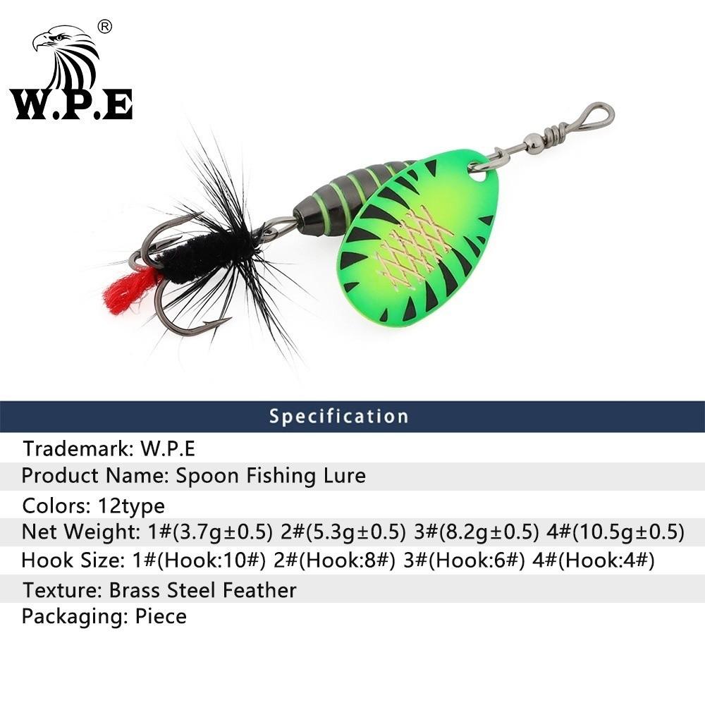 5.3g Weight Spinner Lure Feather Treble Hook Bait Design Hard Lure Brass Material Metal Construction Fishing Tackle Pesca