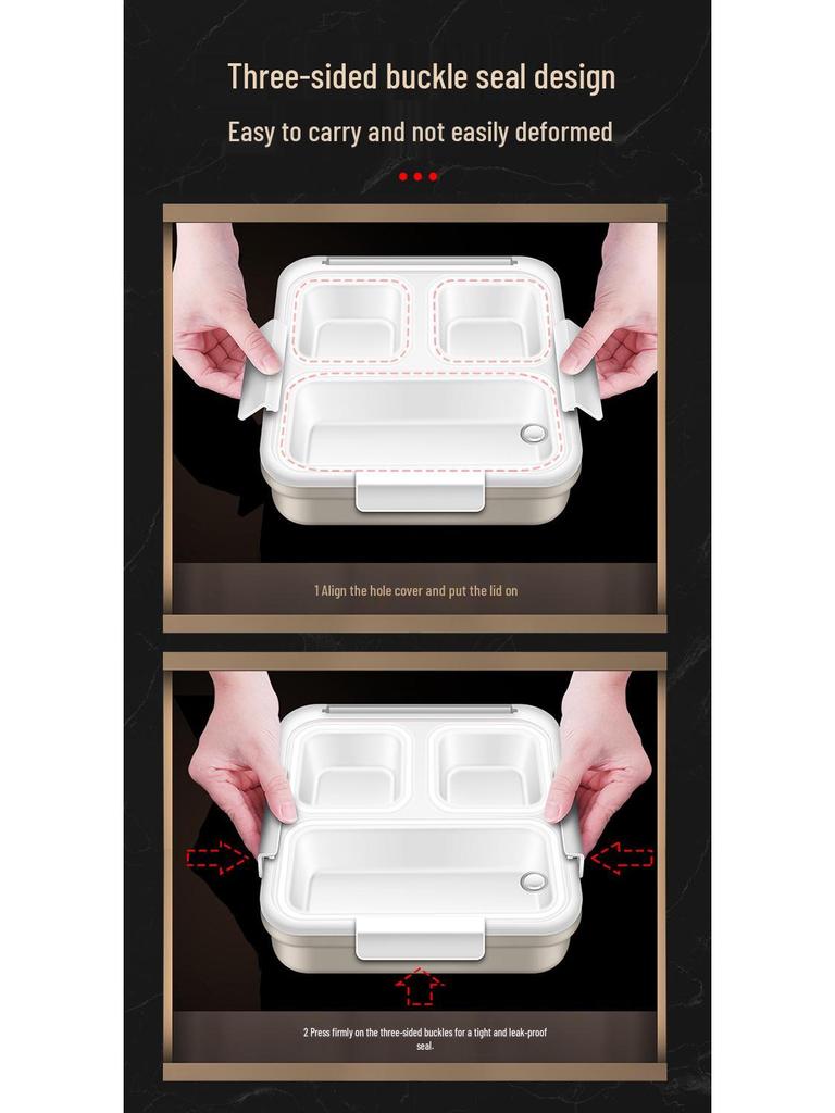 Leak-Proof 316L Stainless Steel Lunch Box: Large-Capacity Portable Bento for Students and Outdoor Use