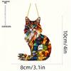 Durable Cat Pattern Pendant Safe Acrylic Window Decoration Colorful Cat Stained Glass Art Decor for Cat Lovers Acrylic Window, Durable Acrylic Sign