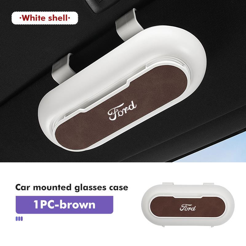 For Ford ABS Suede Car Mounted Glasses Case Anti Drop Vehicle Sunglasses Holder Focus mk2 mk3 mk4 Fiesta Ranger Mondeo S-MAX