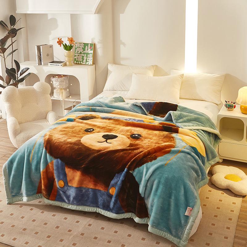 Winter Thickened Raschel Wedding Blanket – Double Layer Quilt for Students & Couples
