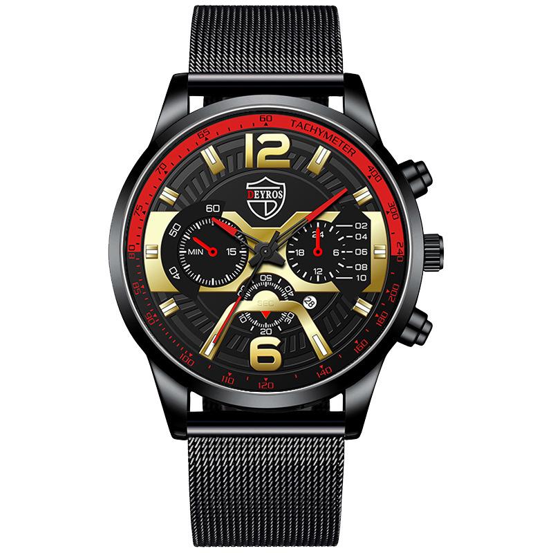 

Fashion Men S Calendar Watch Milan Mesh Strap Business Quartz Watch