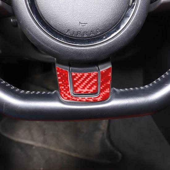 For Jaguar F-TYPE 2013-22 Steering Wheel Bottom Panel Trim Red Carbon Fiber