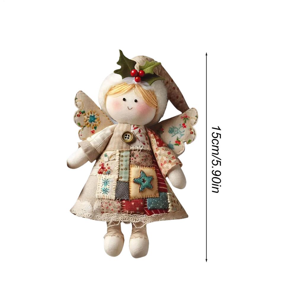 Juego de Árbol de Navidad Hecho a Mano de 6 Pulgadas Decoración Suave Vintage Decoración de Muñeca Suave Kit de Costura Artesanía Acrílica Retro Rural