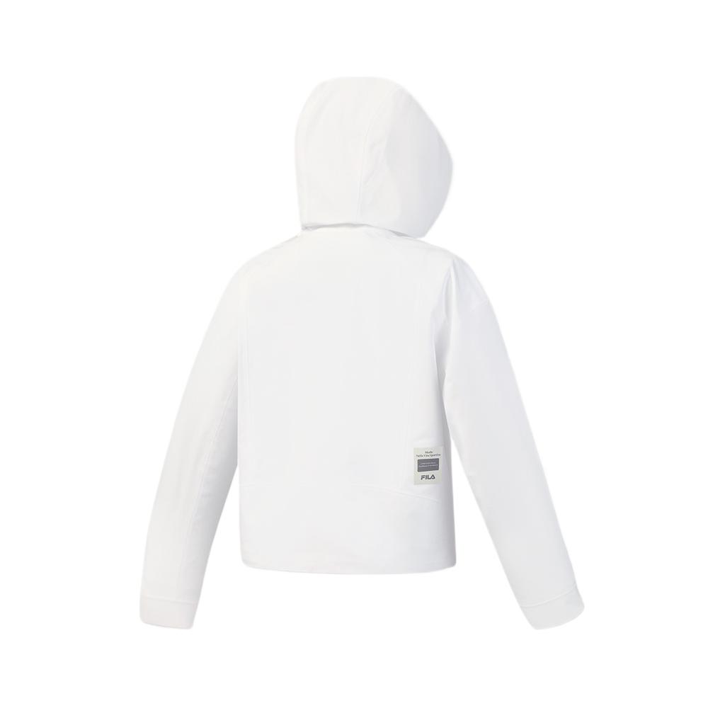 Fila Solid Color Hooded Long Sleeve Woven Jacket Women jackets A11W621714F-WT