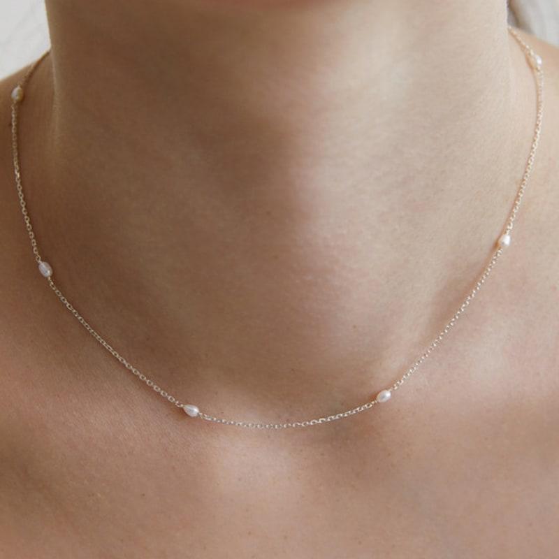 Tatiana (925 Silver) Joy Pearl Link Chain Necklace NZ2404