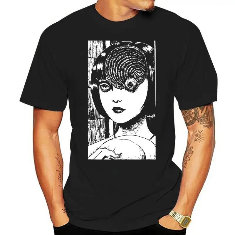 Summer Men's Japanese Horror Comic 100% Pure Cotton T-shirt, Hip-hop Dark Trend Style Pattern Printed Clothing, Street Top
