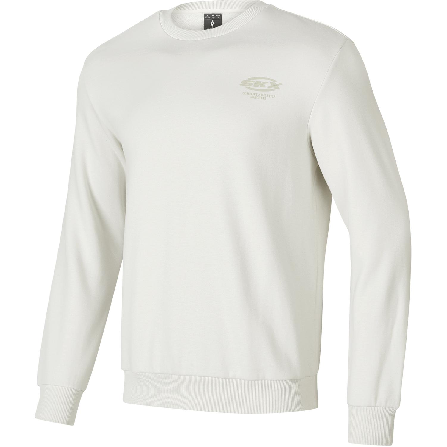 Skechers Round Neck Letter Pullover Long Sleeve Sweatshirt Unisex sweatshirt White P424U032-01NJ XL