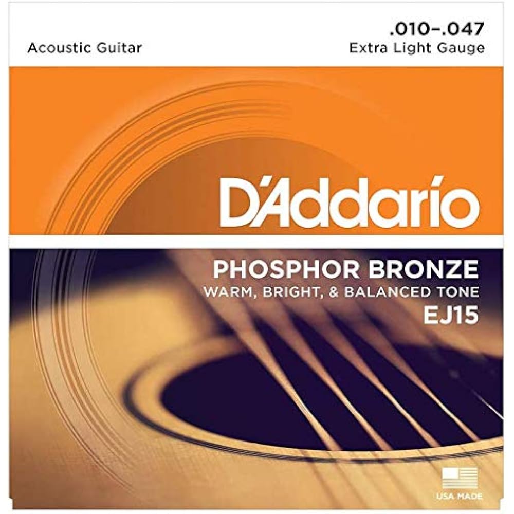 D Addario EJ15 Phosphor Bronze Extra Light (10-47) D Addario Acoustic Guitar Strings EJ-15 [Authe...