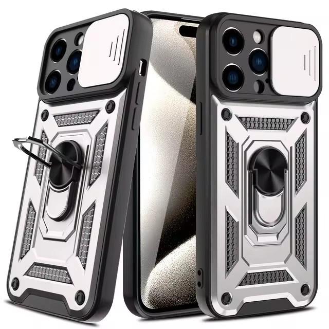 Slide Camera Magnetic Case For iPhone 16 15 Pro Max 13 12 Mini Coque For iPhone 14 11 Pro Mas 15 16 Plus Ring Holder Phone Cover