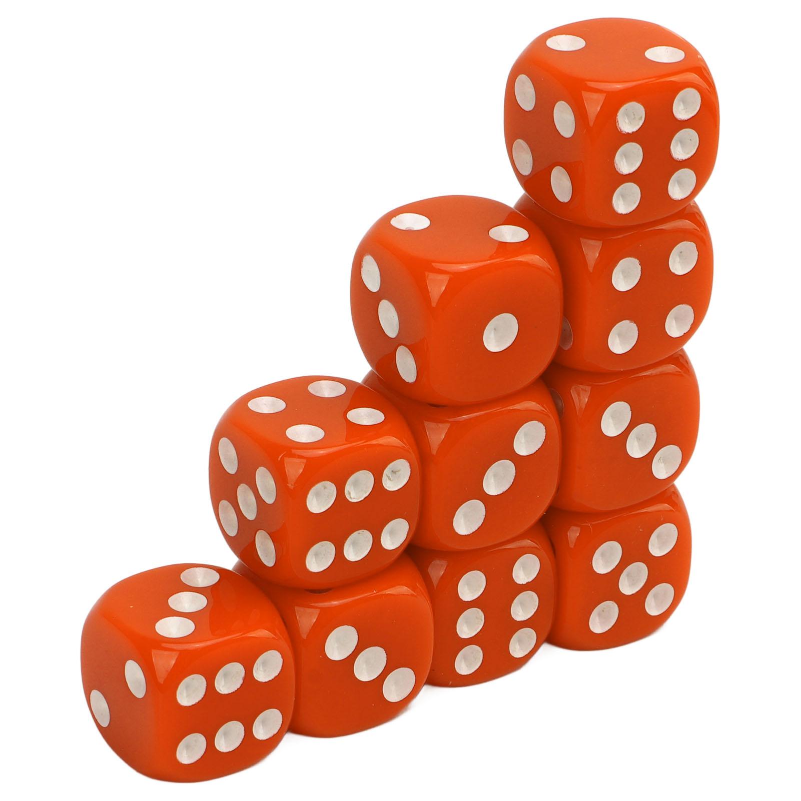 30 Stuks Dobbelstenen Set 6-zijdig Ronde Hoeken Witte Cijferpunten Plastic Draagbare Spel Dobbelstenen voor Bordspellen Wiskunde Lesgeven