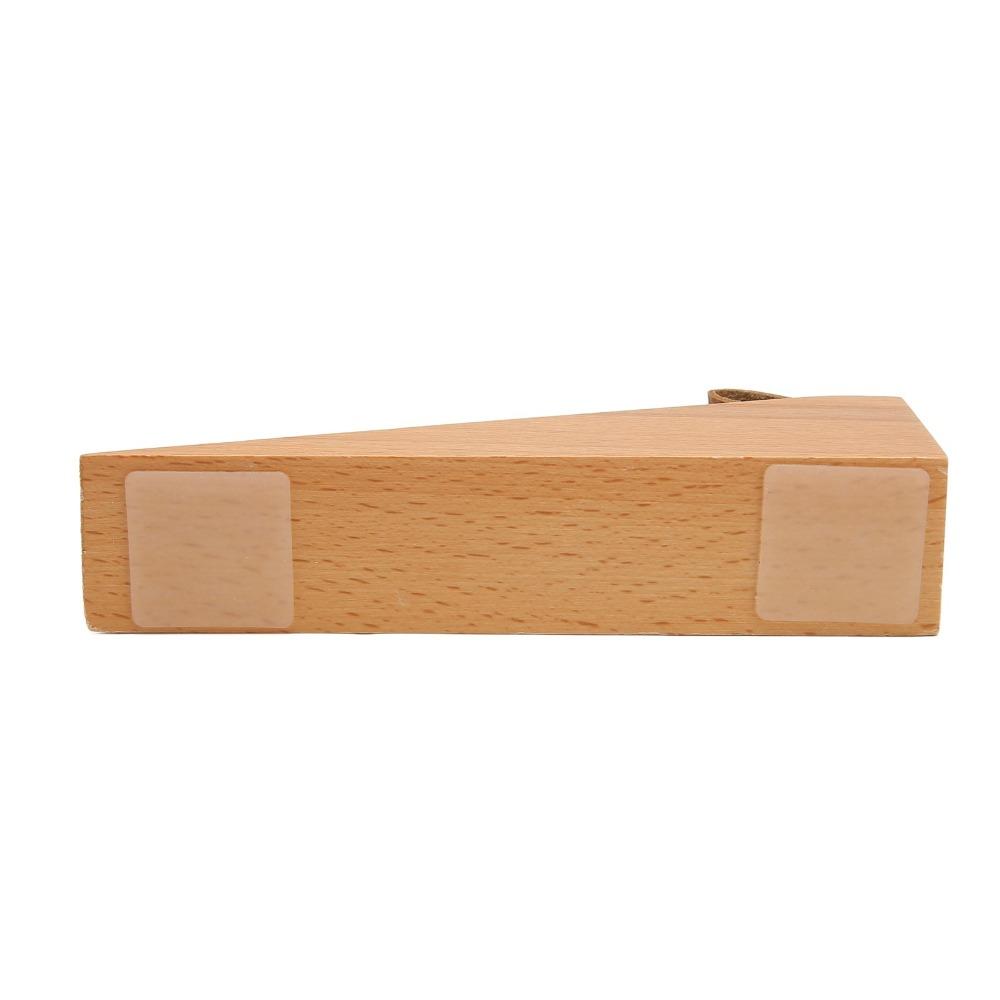 6pcs Compact Design Wooden Door Stopper Leather Strap Security Door Wedge  Apartment Use