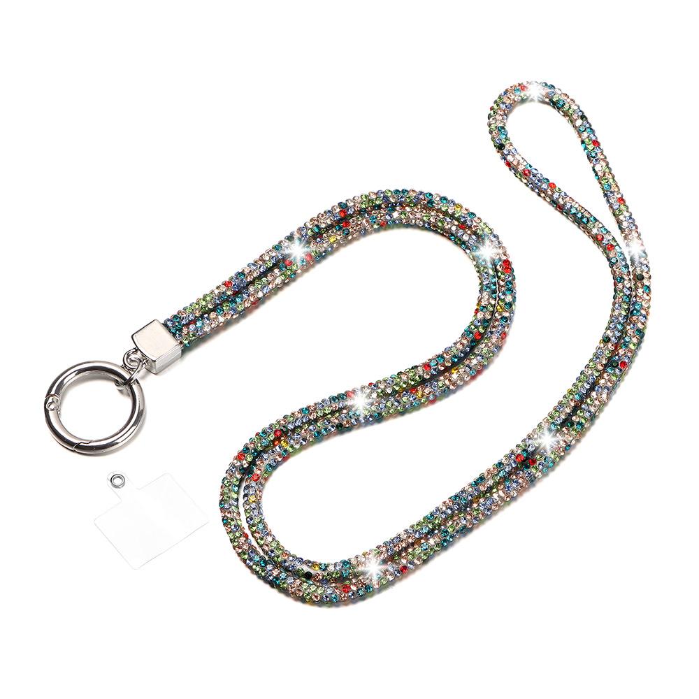 Fashion Keychain Bright Crystal Anti-lost Rope Rhinestone Phone Lanyard Hanging Cord Chain Straps