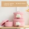 3pcs Round Storage Baskets Natural Cotton Rope Woven Organizer with Lids for Countertop Sundries Makeups Toys Keys Clutter Items