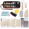 40-piece Pottery & Sculpture Tool Set: Carving Knives, Round Sticks, Needle Tools, Trimming & Silicone Pens