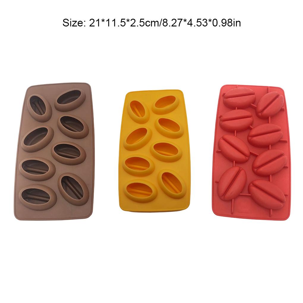 2 Pieces Coffee Bean Ice Cube Mold Chocolate Silicone Handmade Jelly Cake Multifunction Dishwasher Mould Coffee