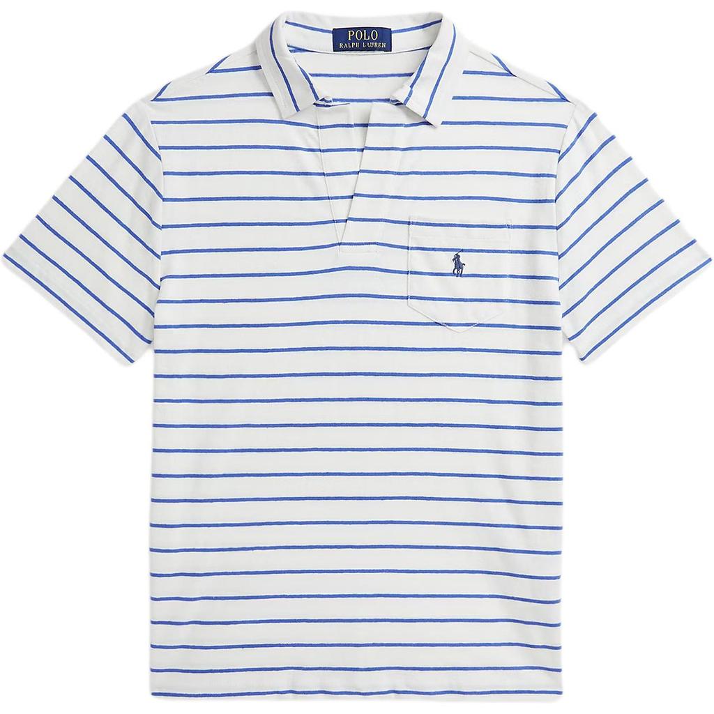 Polo Ralph Lauren Striped Cotton Linen Short Sleeve Polo Shirt Kids Tops White 323965876-003