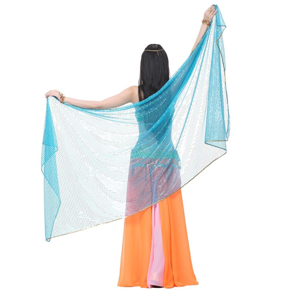 Sequins Latin Belly Dance Shawls Long Performance Shawl Fashion Dance Costumes Accessories  Dance