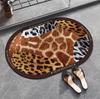 Spliced Leopard Print Crystal Velvet Floor Mat Bathroom Absorbent Non-slip Mat Porch Door Mat Dirty and Wear-resistant