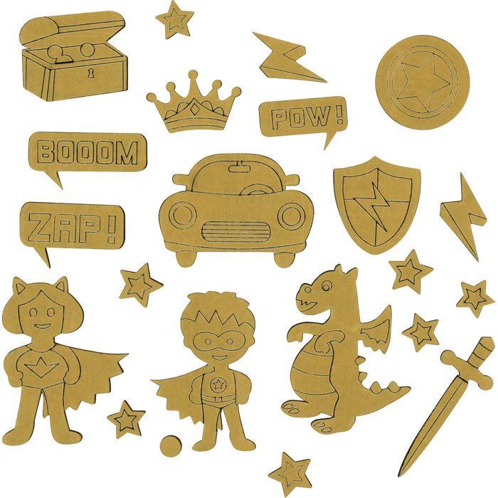 Formes en mousse adhésive à personnaliser + foil 10cm Aventure 6 pièces