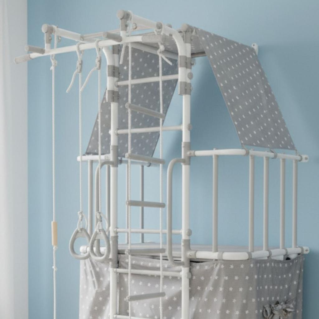 Gymnastic Ladder With House Indigo Pastel - White