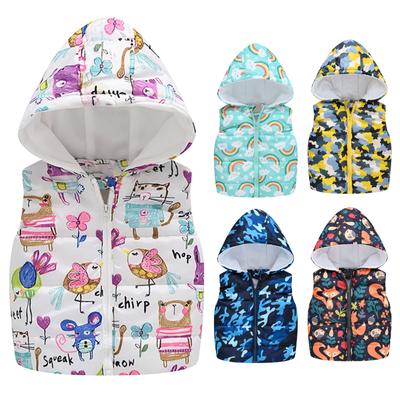 Toddler Baby Girls Winter Cartoon Windproof Coat Hooded Warm Outwear Waistcoat