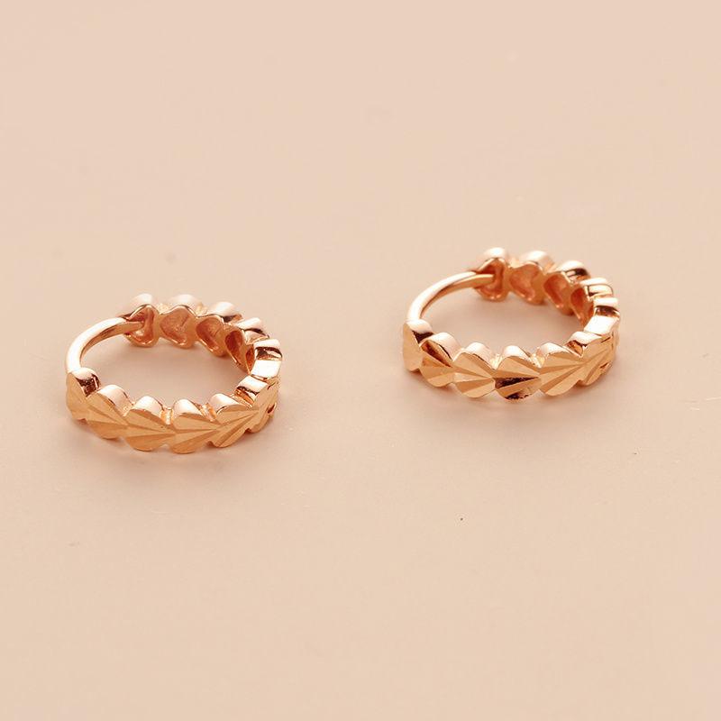 Exquisite Russian Purple Gold Plated Rose Gold Classic Color Gold Car Flower Earrings Foreign Luxury Fashion Versatile Earrings (rose gold plated pair)