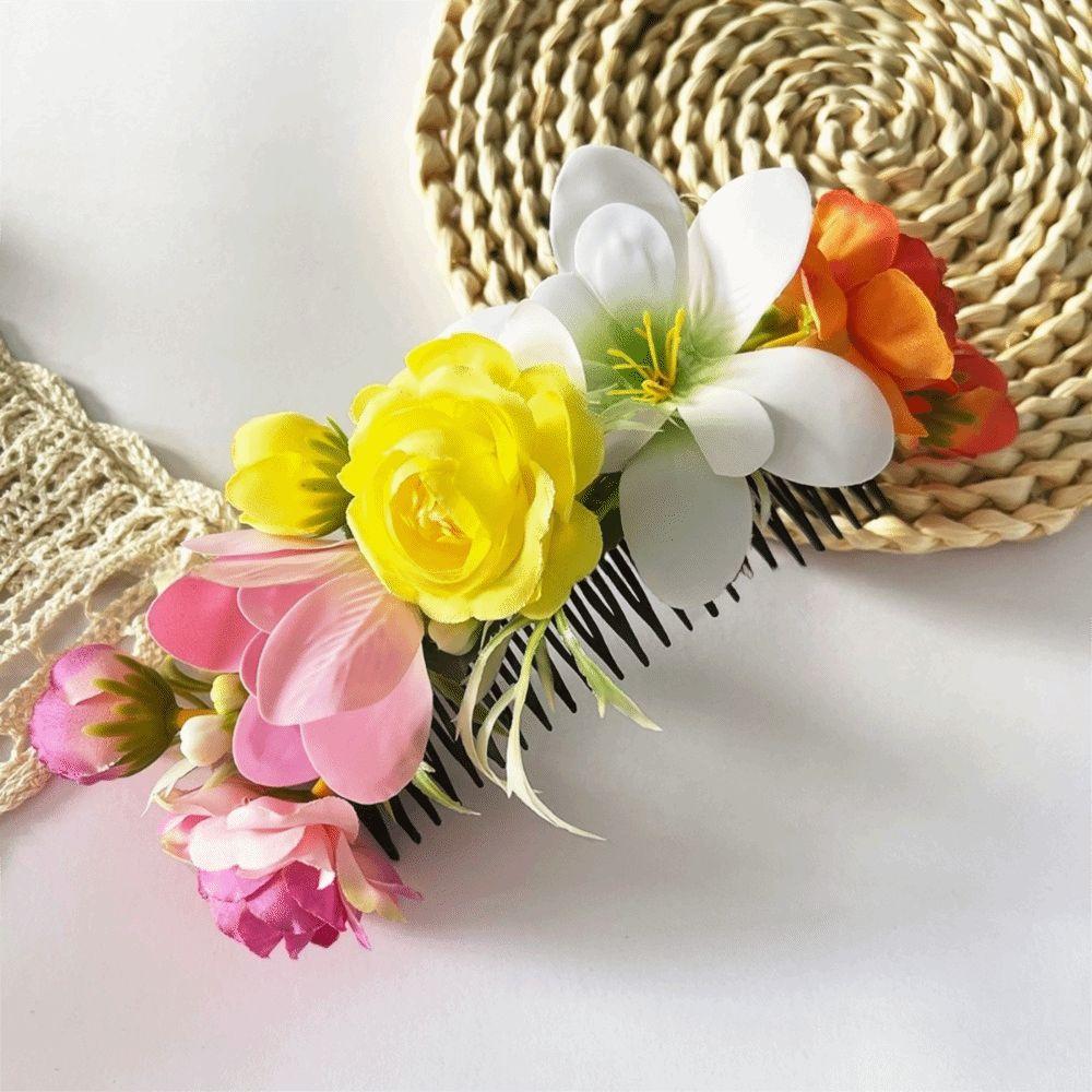 Sweet Thailand Flower Hairpin Bohemian Thai Hair Accessories Barrettes Flower Hair Comb  Headwear