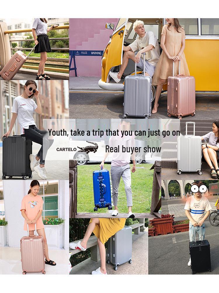 Aluminum Frame Luggage with Universal Wheels: 20", 24", 26" & 28" Carry-On Options for Students & Travelers