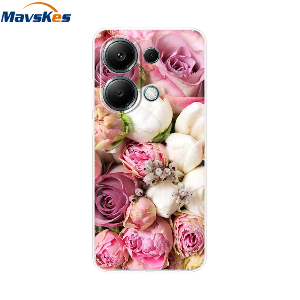 For Poco M6 Pro Case For Xiaomi Poco M6 Pro 4G Cover Fundas Coque Camera Protector Soft Silicone Phone Back Case For Poco M6 Pro