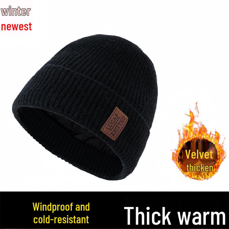 With Wool Hat Winter Mens Velvet Lining Stylish And Warm For Outdoor Use