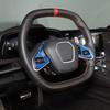 Blue Carbon Fiber Steering Wheel Button Sticker For -2025 Corvette C8