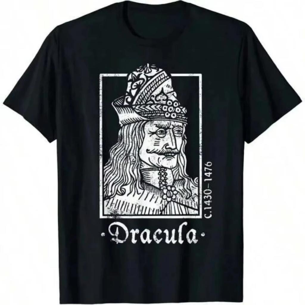 Vlad The Impaler Dracula T-Shirt Made of 100%, Featuring A Round Neck, Short Sleeves, Perfect for Summer