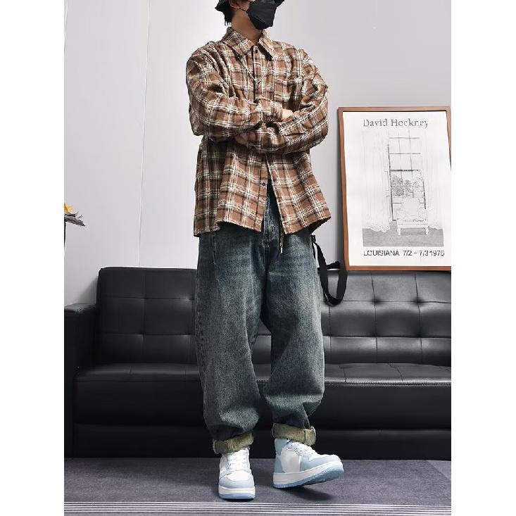 2024 Letter Long Sleeve Shirt Japanese Hong Kong Style Ins Loose Shirt Boys Summer Trendy Versatile Casual Coat