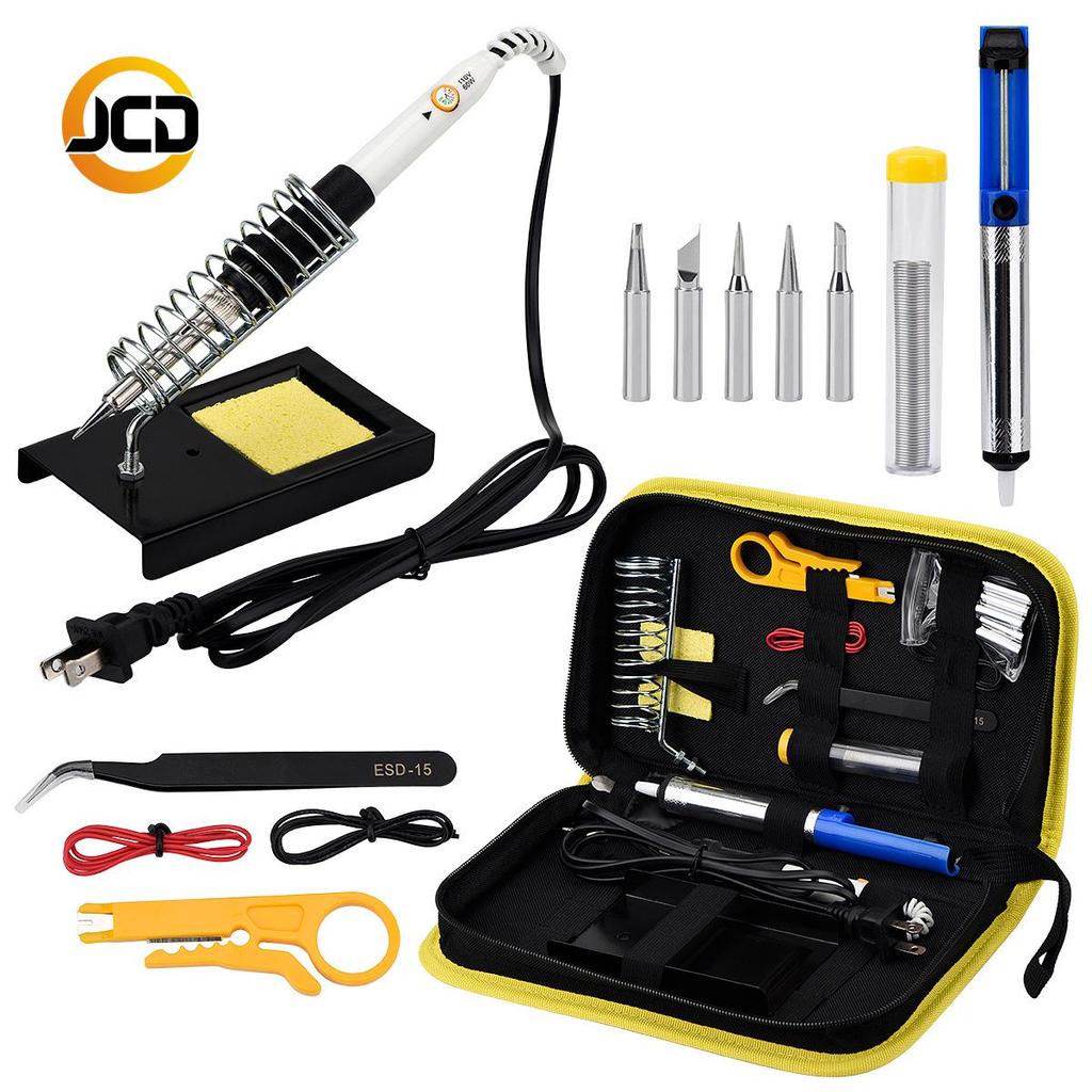 Soldering Iron Toolkit 60W, 220V/110V, with US/UK Plug & Cloth Bag