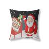 Merry Christmas Cute Snowman Print Pattern Polyester Cushion Cover Home Living Room Sofa Decoration Square Pillow Pillow Cover