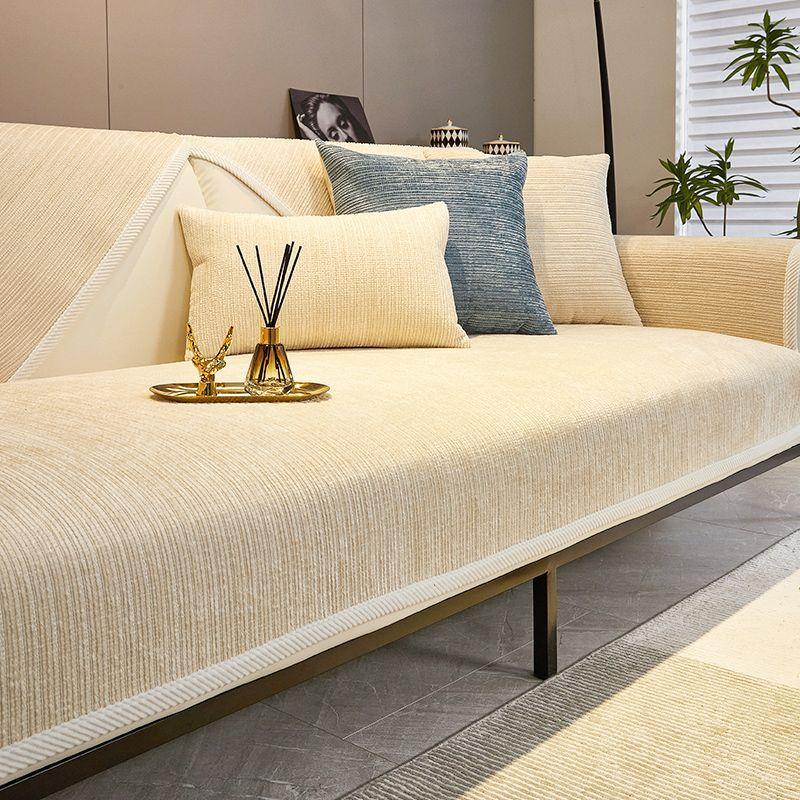 Simple Chenille Sofa Cushion, All-Season Gray, High-End Sofa Cover, All-Inclusive Non-Slip Set, Light Luxury And Modern