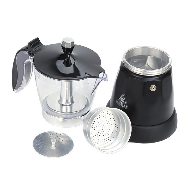 Household Plug in Aluminum Mocha Pot Italian Espresso Pot Espresso Concentrator Single Valve Hand Brewing Coffee Maker Set