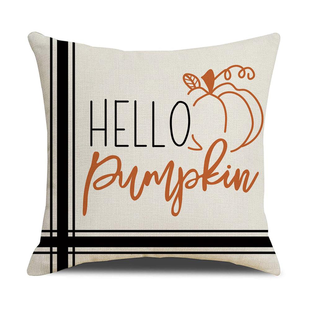 New Cushion Cover Autumn Maple Leaf Pumpkin Cushion Household Products Linen Cushion Cover