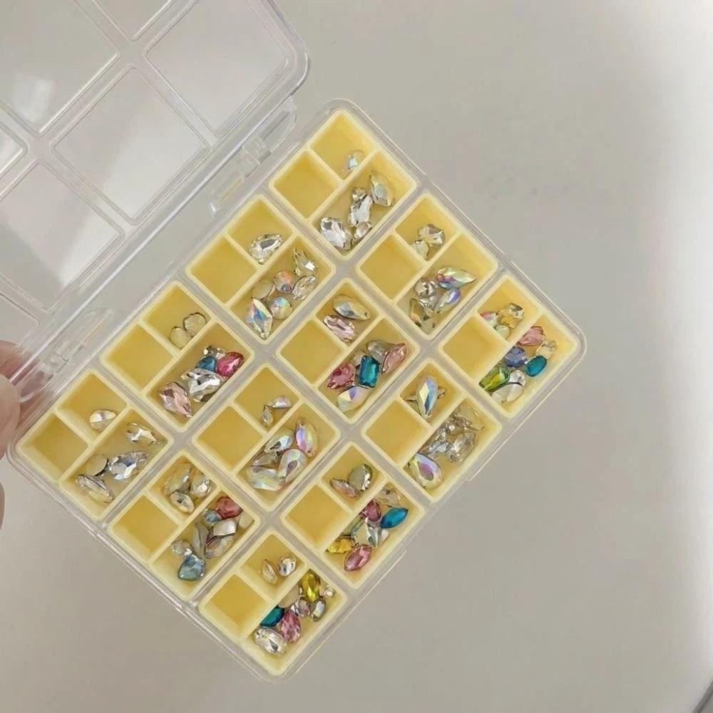 Compartment 36 Grids Nail Art Storage Box Transparent Jewelry Storage Box  for Nail Accessories