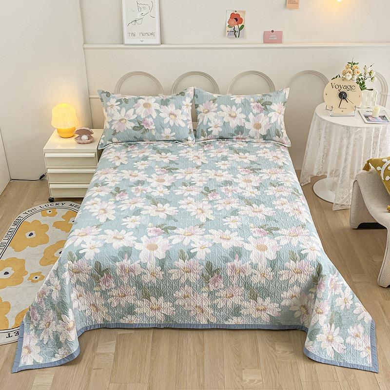 Trzyczęściowy zestaw drukowanej narzuty na łóżko z czystej bawełny, uniwersalna antypoślizgowa bawełniana pikowana narzuta, prześcieradło tatami hurtowo transgraniczne