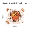 Breaking Through Wall Ball Sports Sticker Basketball Pool Soccer for Bedroom Home Decor Removable Decal