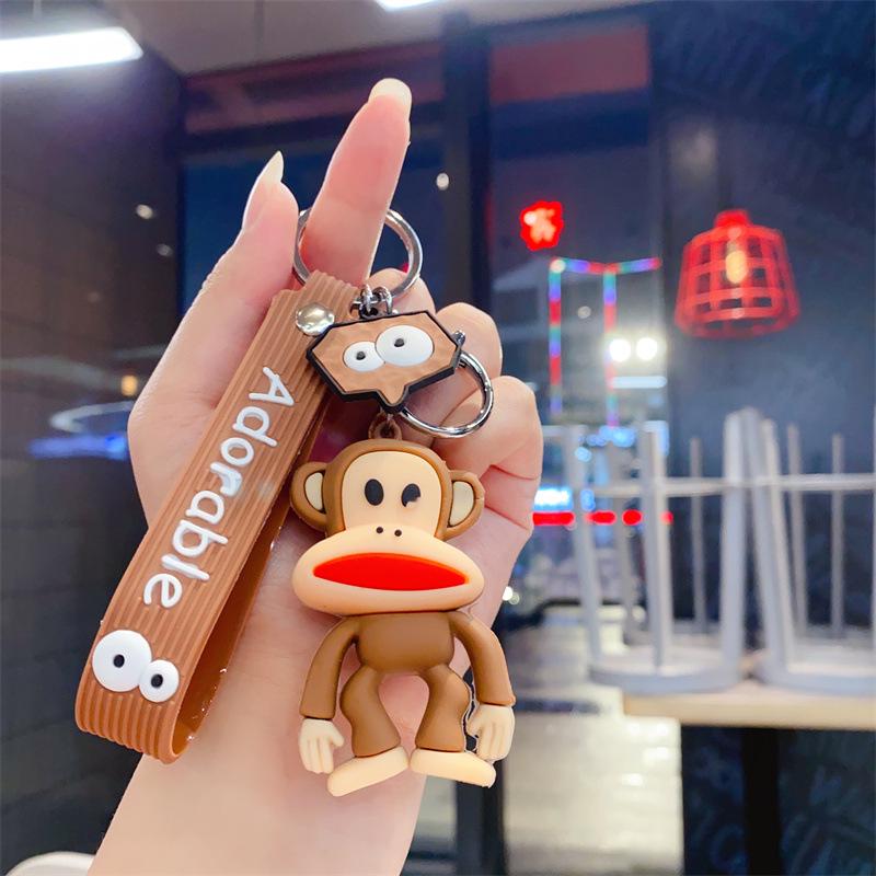 Cute Pop-Eyed Giraffe Keychain - Cartoon Animal Epoxy Bag Pendant